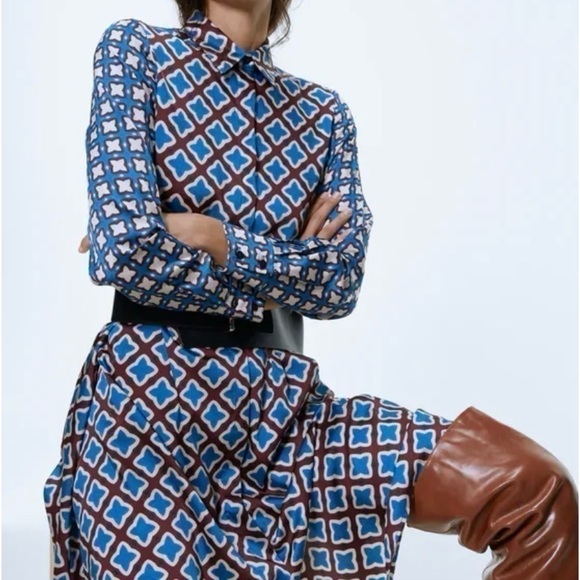 NWT Zara printed midi dress - Picture 2 of 16